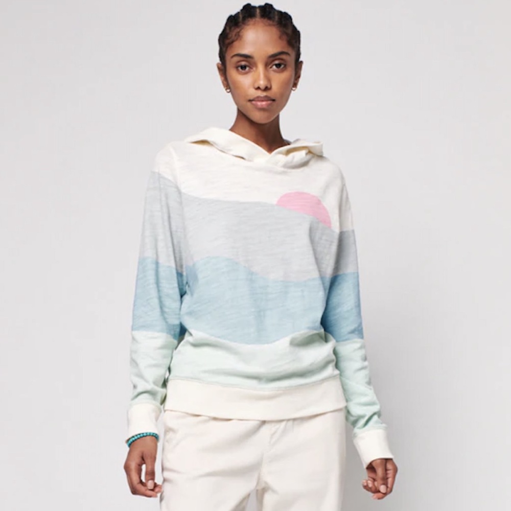 Faherty Sun & Wave Hoodie Ocean Waves M